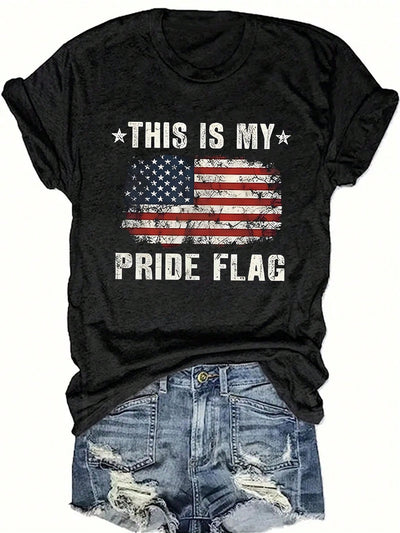 Show Your American Pride with Women's Patriotic Short Sleeve T-Shirt