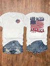 Show Your American Pride with Women's Patriotic Short Sleeve T-Shirt