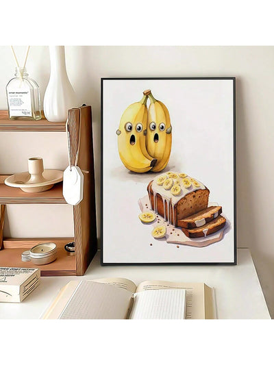 Whimsical Banana Fun: Canvas Poster for Home and Kitchen Wall Decor