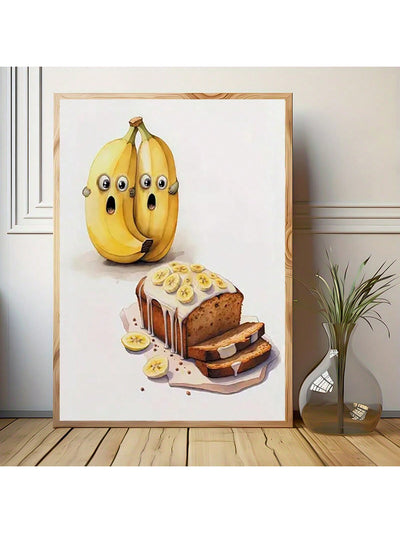 Whimsical Banana Fun: Canvas Poster for Home and Kitchen Wall Decor