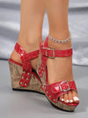 Stylish Plus Size Summer Wedge Sandals with Rivet Detail