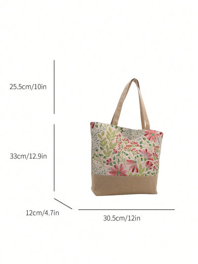 Floral Pattern Tote Bag: The Perfect Companion for Women on the Go!