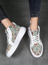 Colorful Comfort: Women's High Top Athletic Sneakers with Lace-Up Design