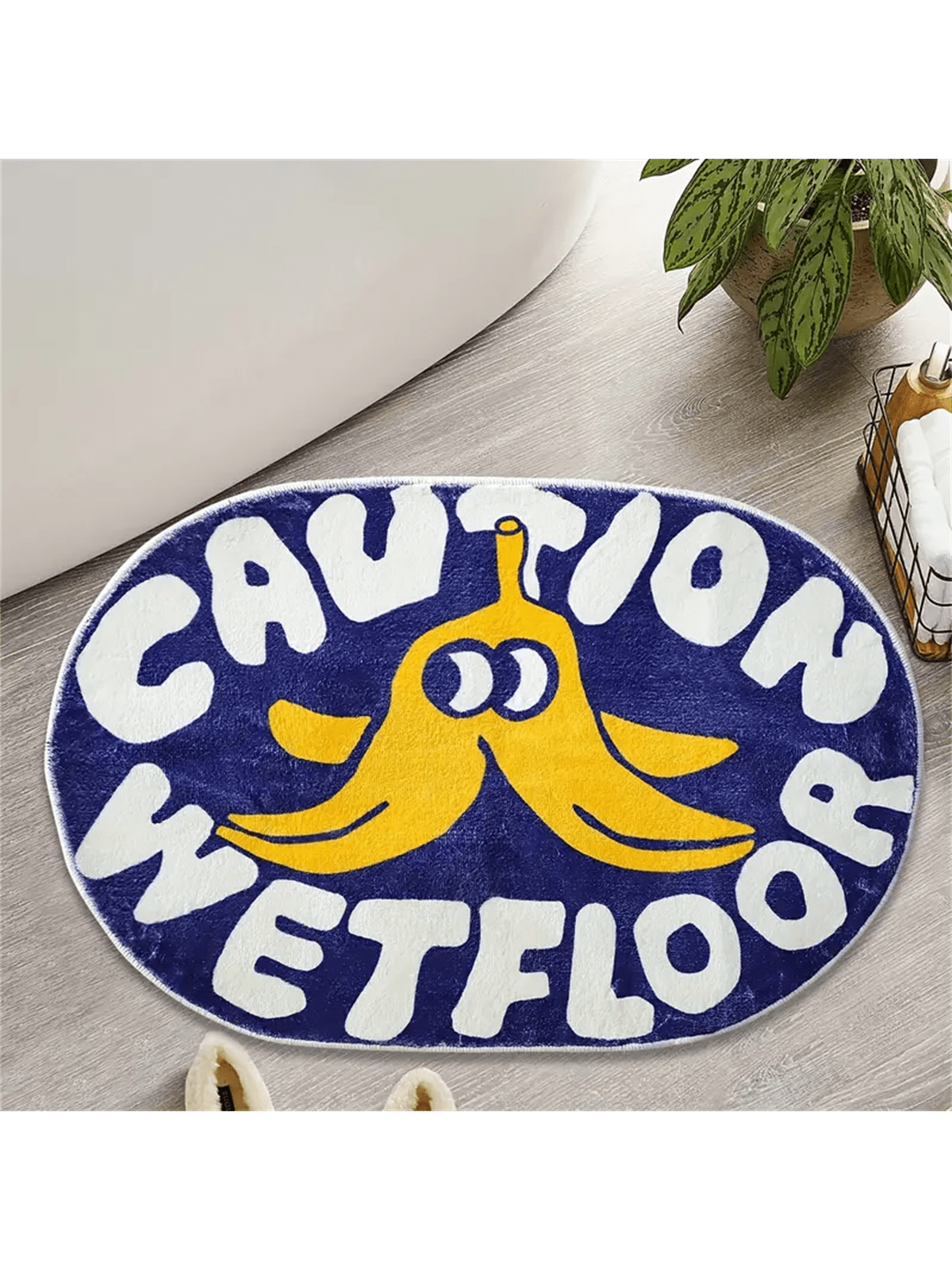 This banana-shaped bathroom mat adds personality and safety to your bathroom. Its soft plush material provides comfort and absorbency, while the non-slip design prevents accidents. The caution wet floor design serves as a reminder to be cautious in wet areas. Keep your bathroom stylish and safe with this unique and functional mat.