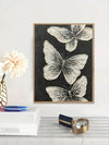 Monochrome Butterfly Trio: Hand-Painted Wall Art Decoration for Any Space