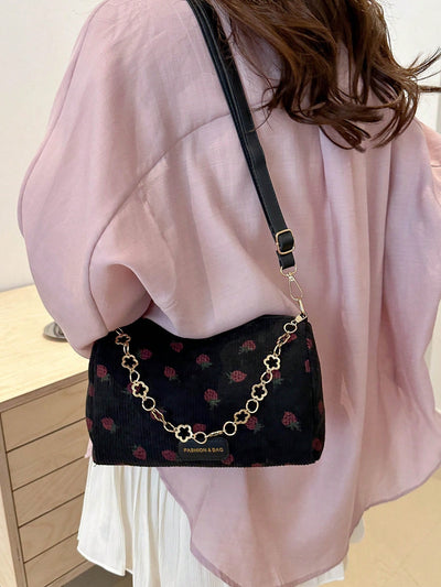 Chic Chain Print Cylinder Crossbody Bag: Perfect for Shopping, Work, and Travel