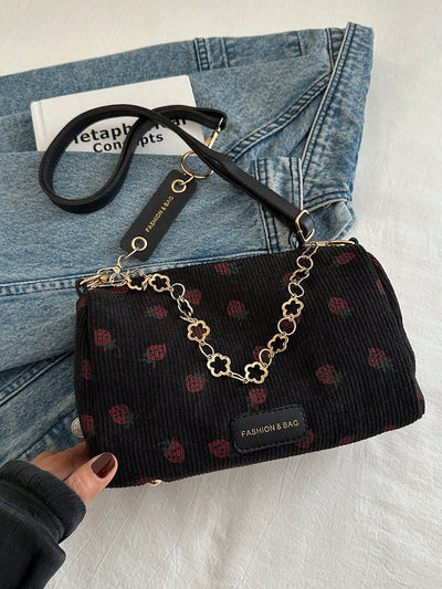 Chic Chain Print Cylinder Crossbody Bag: Perfect for Shopping, Work, and Travel