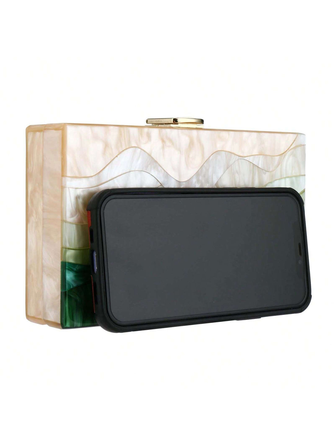 Elevate your evening look with our Chic Green Acrylic Clutch. This stylish box handbag features a trendy gradient design, perfect for any party or event. Its sleek and sturdy construction will keep all your essentials secure while adding a touch of sophistication to your outfit.