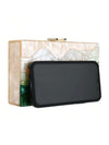 Chic Gradient Green Acrylic Clutch - Stylish Box Handbag for Evening Events & Parties