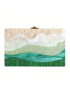 Chic Gradient Green Acrylic Clutch - Stylish Box Handbag for Evening Events & Parties