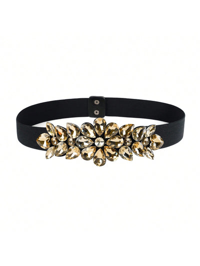 Chic Shiny Crystal Chunky Waist Belt for Women - Perfect for Parties and Halloween Styling!