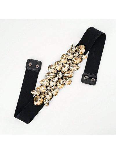 Chic Shiny Crystal Chunky Waist Belt for Women - Perfect for Parties and Halloween Styling!