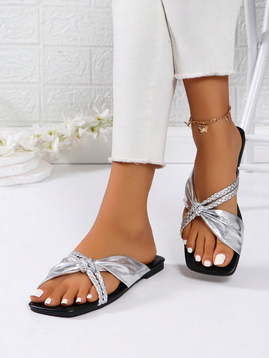 Chic Bowknot Square Toe Flat Sandals: The Ultimate Summer Staple for 2024