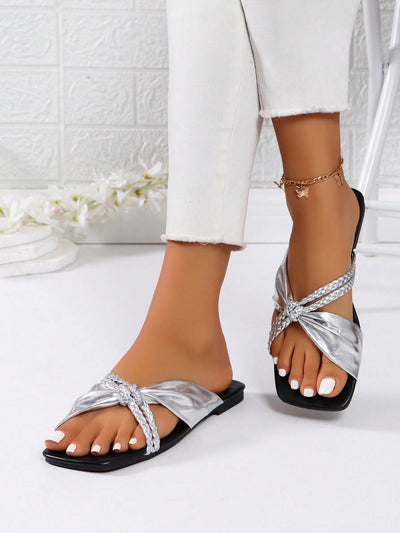 Chic Bowknot Square Toe Flat Sandals: The Ultimate Summer Staple for 2024