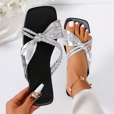 Chic Bowknot Square Toe Flat Sandals: The Ultimate Summer Staple for 2024