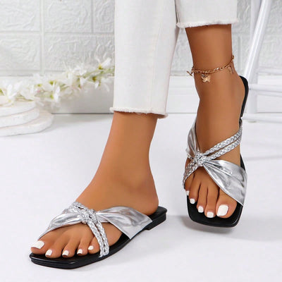 Chic Bowknot Square Toe Flat Sandals: The Ultimate Summer Staple for 2024