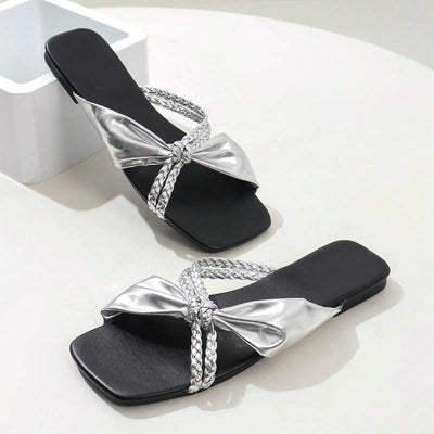 Chic Bowknot Square Toe Flat Sandals: The Ultimate Summer Staple for 2024