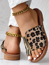 Women's Fashionable Summer Leopard Patchwork Slip-On Sandals