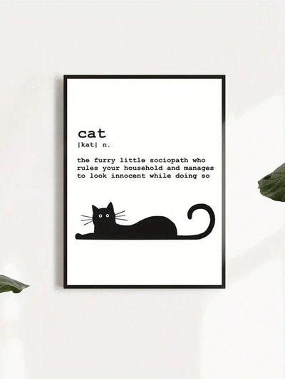 Whimsical Cat Canvas Poster - Fun Wall Art for Home & Office Decor