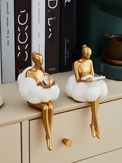 This resin statue captures the elegant beauty of a reading woman in a minimalist, abstract style, perfect for a living room or bookshelf display. Graceful and modern, this ballet girl figure adds a touch of sophistication to any space. Crafted with precision and artistry, it's a must-have for any art enthusiast.