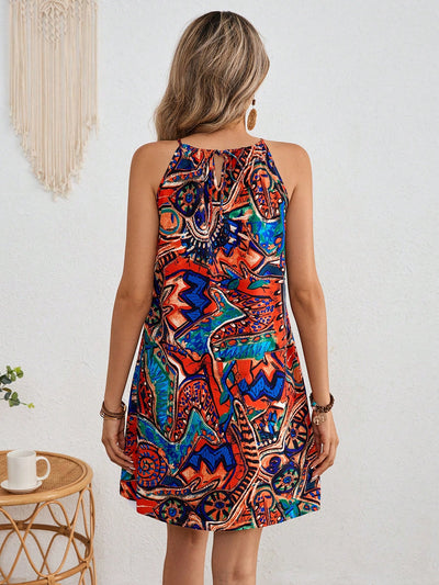 Boho Bliss: Halter Neck Backless Summer Dress for Women