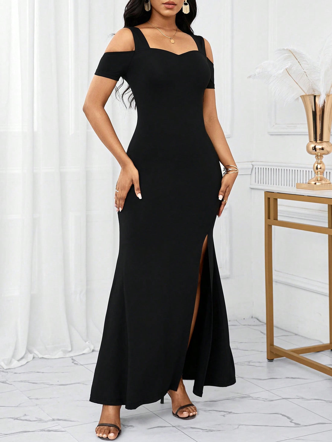 Dazzle and delight at your next wedding celebration with this head-turning guest dress! Designed for the woman who loves to make an entrance without upstaging the bride, this elegant number transitions seamlessly from ceremony to dance floor. Perfect for holiday weddings when you want to look festive without resembling a Christmas ornament. Prepare for compliments and "where did you get that?" whispers all evening long!