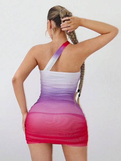 Gradient Glamour: One Shoulder Bodycon Dress for Every Occasion