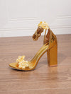 Golden Serpent Chunky Heel Sandals: An Elegance for Banquets and Gatherings