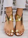 European American Style Rivet Buckle Flat Sandals for Women