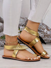 European American Style Rivet Buckle Flat Sandals for Women