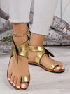 European American Style Rivet Buckle Flat Sandals for Women