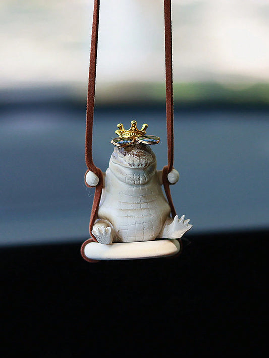 Whimsical Crocodile Swing Car Rearview Mirror Pendant - Unique Car Interior Decoration Accessory