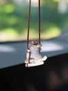 Whimsical Crocodile Swing Car Rearview Mirror Pendant - Unique Car Interior Decoration Accessory