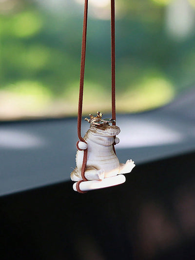 Whimsical Crocodile Swing Car Rearview Mirror Pendant - Unique Car Interior Decoration Accessory