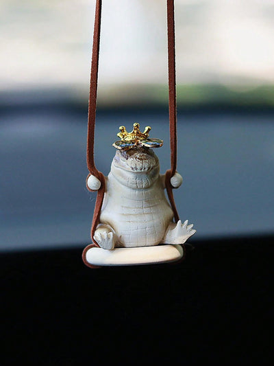 Whimsical Crocodile Swing Car Rearview Mirror Pendant - Unique Car Interior Decoration Accessory