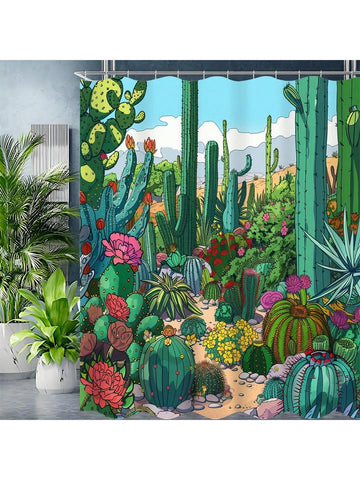 Elevate your bathroom decor with our Rustic Boho Tropical Succulent Plant Printed Shower Curtain. Designed with waterproof material and hooks included, this shower curtain combines functionality and style. Enjoy a touch of nature in your daily routine with the vibrant colors and tropical theme.