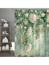 Rustic Boho Tropical Succulent Shower Curtain: Waterproof Bathroom Decor with Hooks