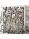 Rustic Boho Tropical Succulent Shower Curtain: Waterproof Bathroom Decor with Hooks