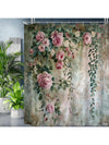 Rustic Boho Tropical Succulent Shower Curtain: Waterproof Bathroom Decor with Hooks