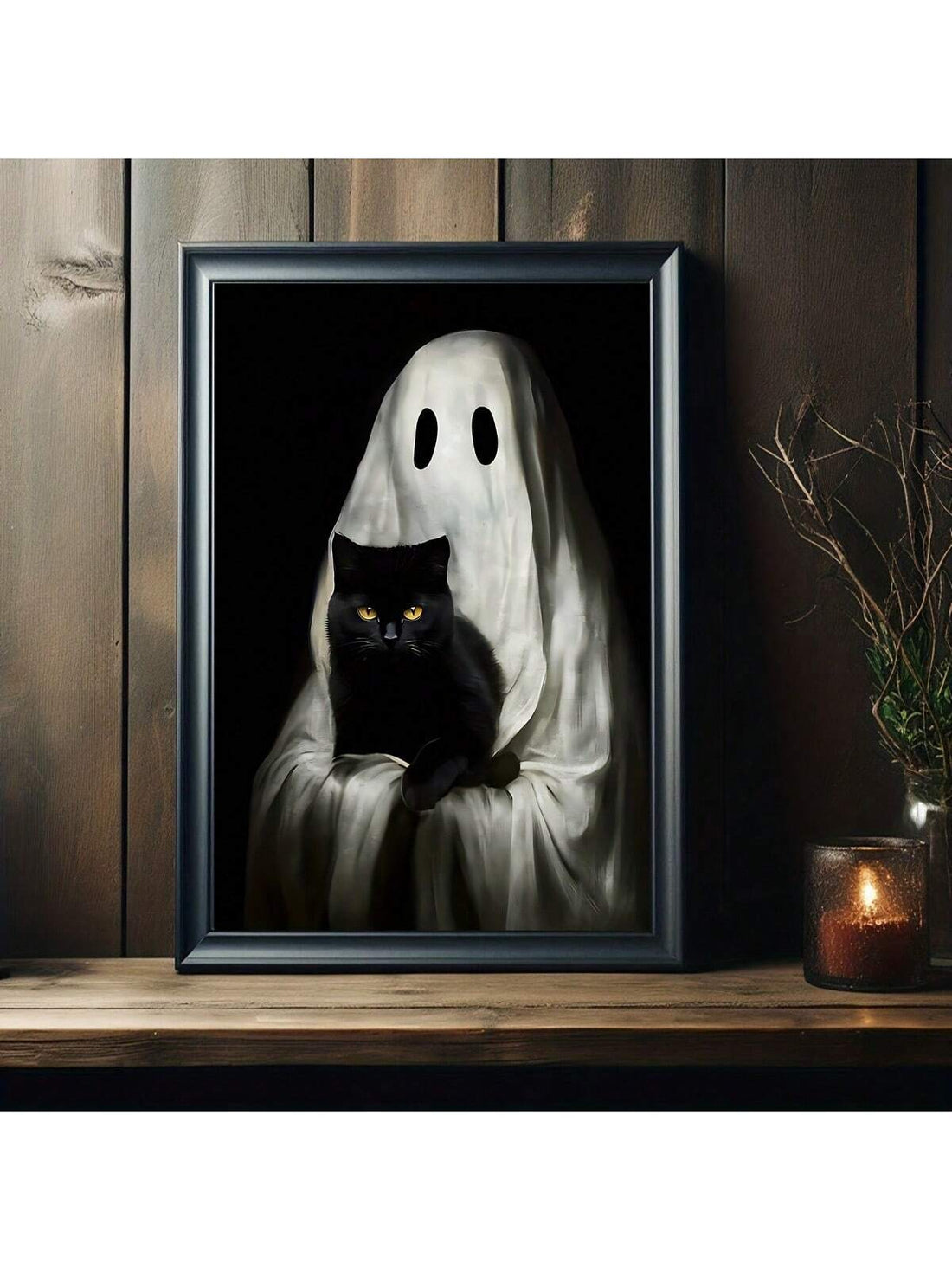 Introducing Ghostly Elegance: a frameless modern gothic art print perfect for any home or office. With its hauntingly beautiful design, this print adds a touch of sophistication to any space. Made with high-quality materials, it's sure to make a lasting impression. Elevate your interior decor with Ghostly Elegance.
