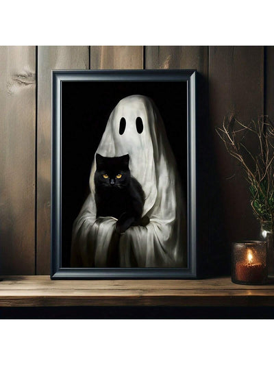 Ghostly Elegance: Frameless Modern Gothic Art Print for Home or Office