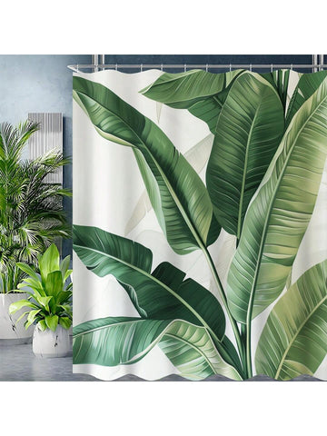 Upgrade your bathroom with our Green Leaf Print Waterproof Shower Curtain. Made with high quality materials, this stylish curtain adds a refreshing touch to your morning routine. The vibrant green leaf print is both waterproof and durable, keeping your bathroom dry and looking new. Comes with hooks for easy installation.