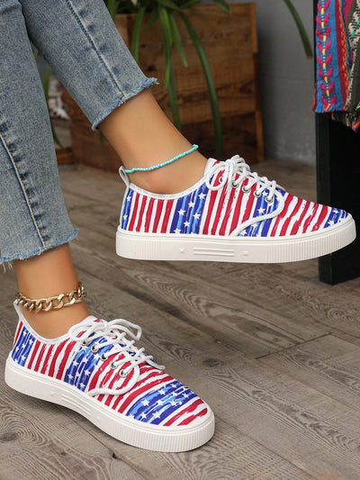 Stars and Stripes Lightweight Canvas Shoes: Perfect for Hiking and Running