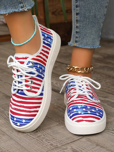 Stars and Stripes Lightweight Canvas Shoes: Perfect for Hiking and Running