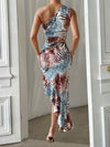 Floral Bliss: Women's Criss-Cross Backless Bodycon Dress for Summer Elegance