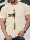 Men's Letters and Cross Print T-Shirt: A Stylish Statement Piece