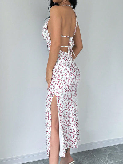 Floral Halter Backless Dress: Your Perfect Summer Vacation Outfit