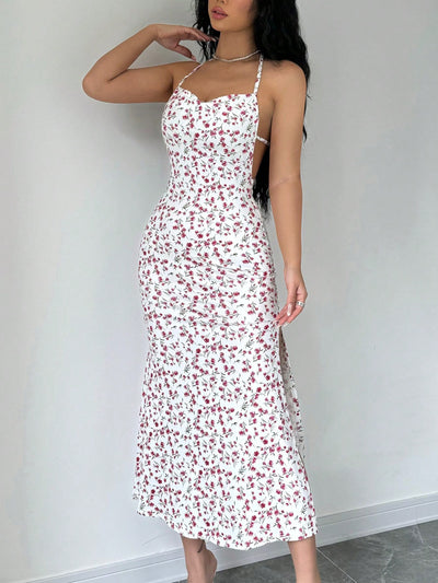 Floral Halter Backless Dress: Your Perfect Summer Vacation Outfit