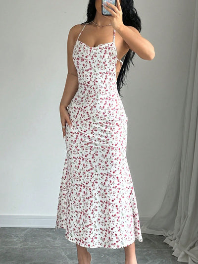 Floral Halter Backless Dress: Your Perfect Summer Vacation Outfit