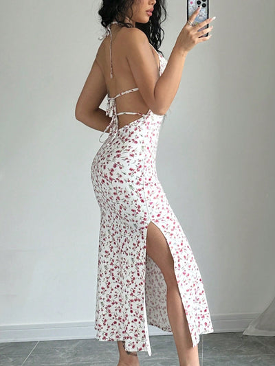 Floral Halter Backless Dress: Your Perfect Summer Vacation Outfit